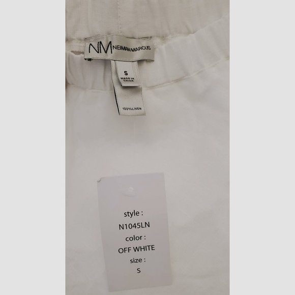 Neiman Marcus Ruffle Off-Shoulder Linen Top - Picture 6 of 6